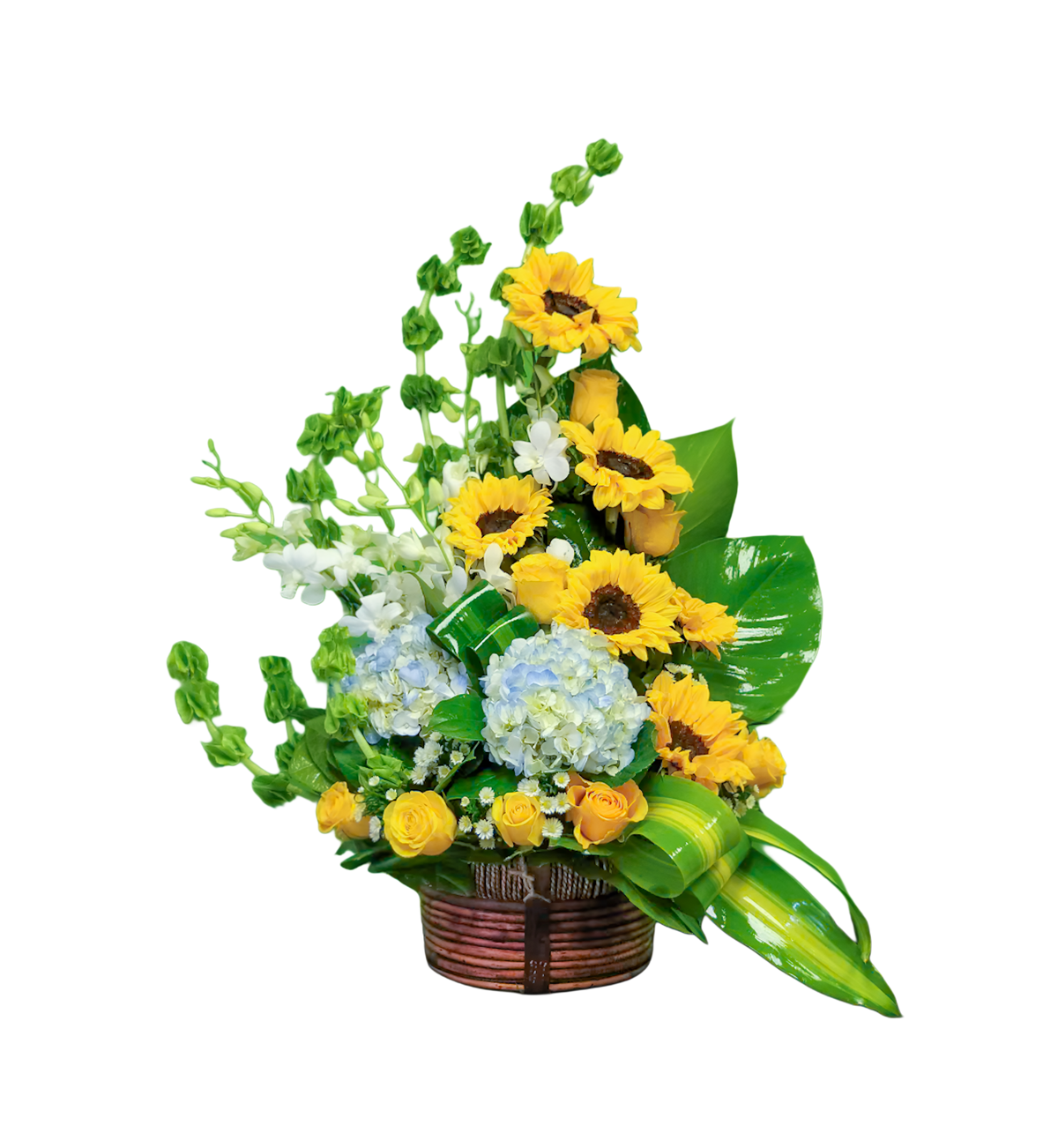 N-18 Arreglo de girasoles, hortensias, orquídeas y rosas