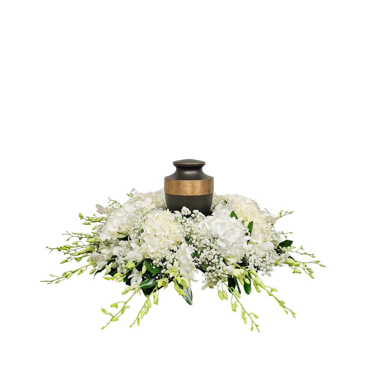 UR-05 Arreglo para urna de orquídeas y hortensias