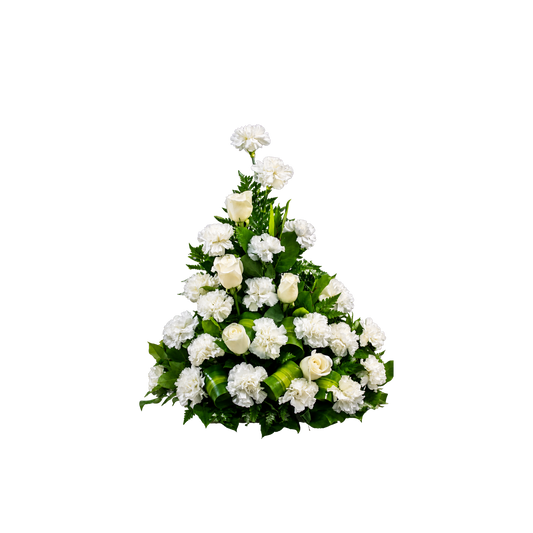 AR-04 Arreglo funeral de rosas y claveles