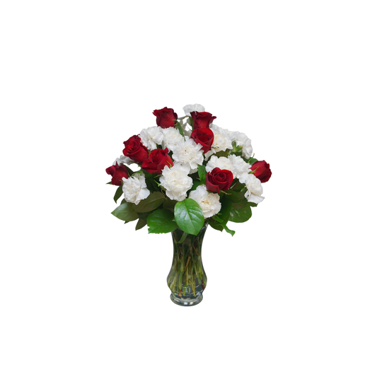 AR-09 Arreglo funeral de rosas y claveles