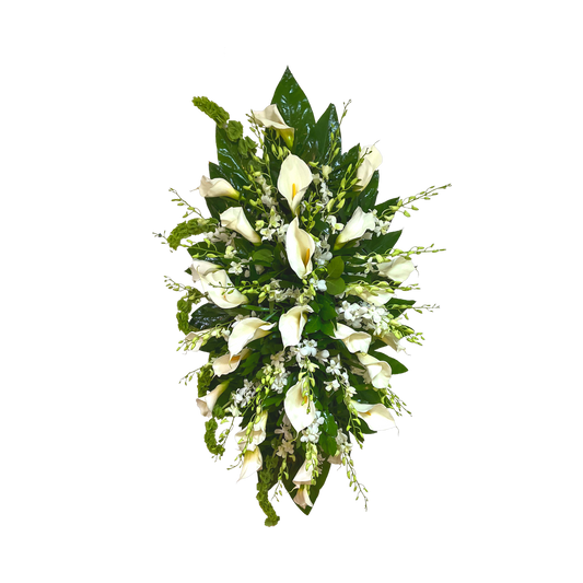 CR-24 Corona de lirios cala, orquídeas y campana de Irlanda