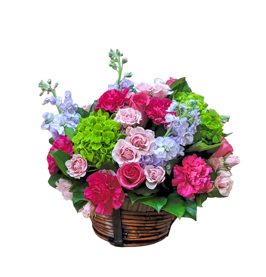N-12 Arreglo de rosas, claveles, hortensias, spray roses y stocks
