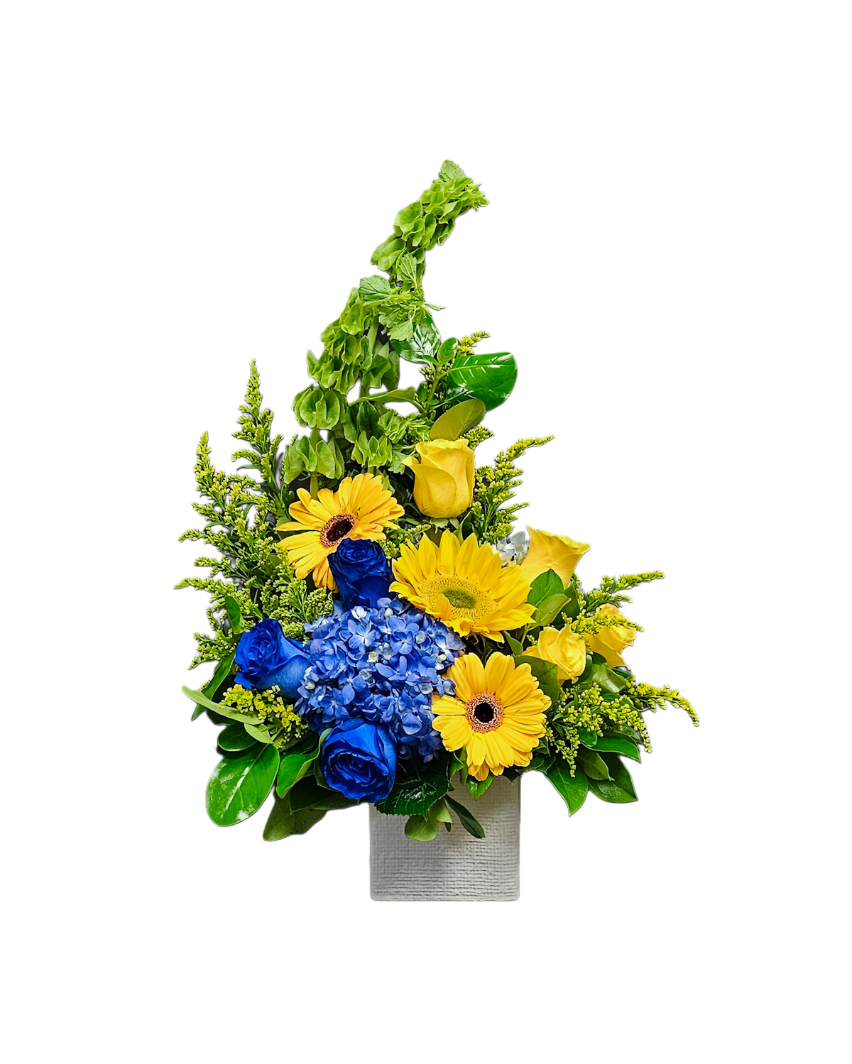 N-9 Arreglo de hortensias, rosas, gerberas y girasol