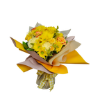 AM-1 Bouquet de margaritas, rosas, claveles, girasoles, spray roses y solidago