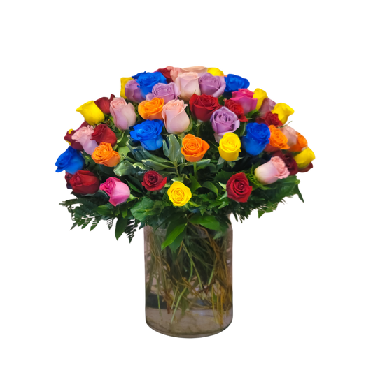 HB-18 Arreglo de seis docenas de rosas de colores