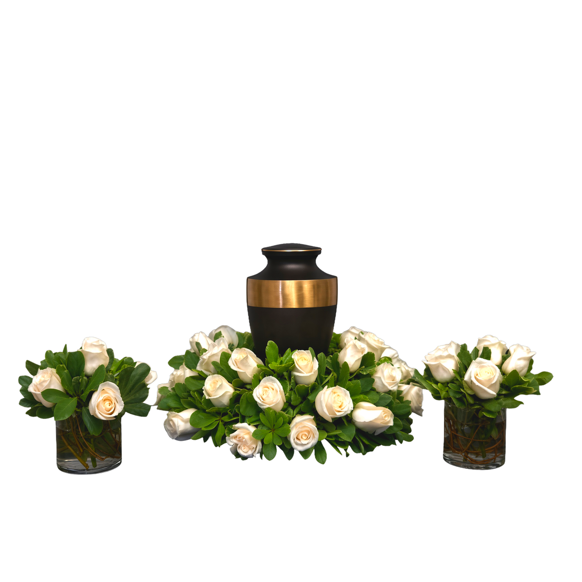 UR-07 Arreglo para urna de rosas con dos floreros