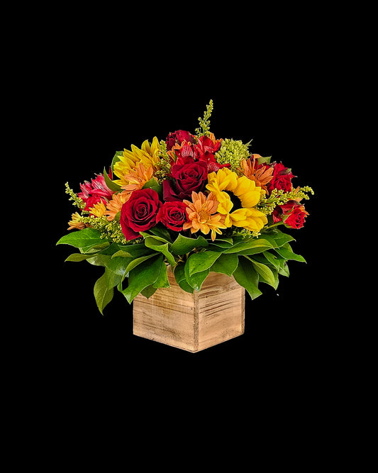GT-3 Arreglo de rosas, margaritas, alstroemerias, girasoles y hortensias