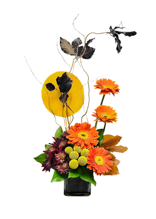HW-4 Arreglo de gerberas, craspedia y pompones